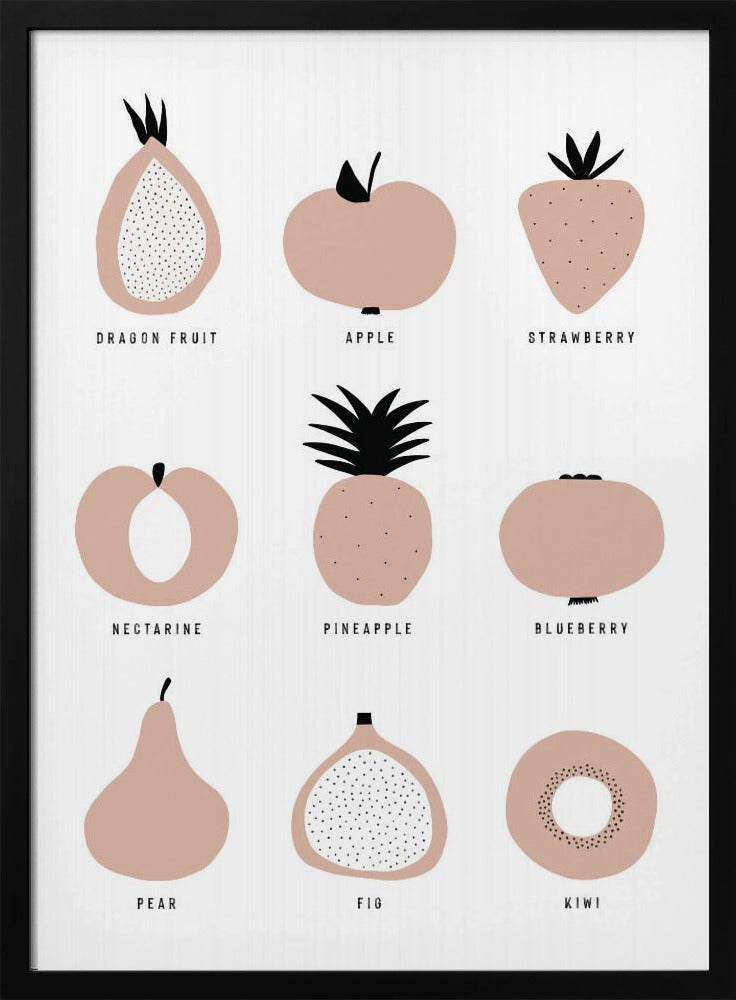 Minimalistisk Frugtgitter | Plakater - Kunsttryk