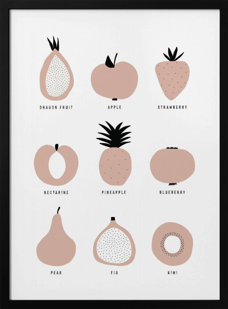 Minimalistisk Frugtgitter | Plakater - Kunsttryk