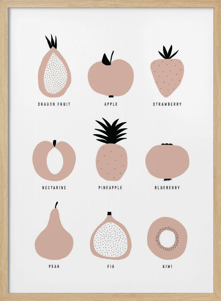 Minimalistisk Frugtgitter | Plakater - Kunsttryk