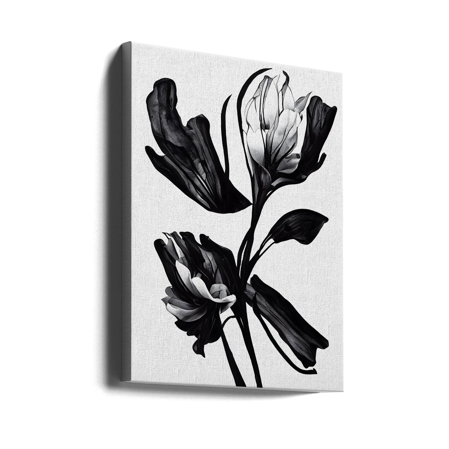 Svart blomma | Canvas