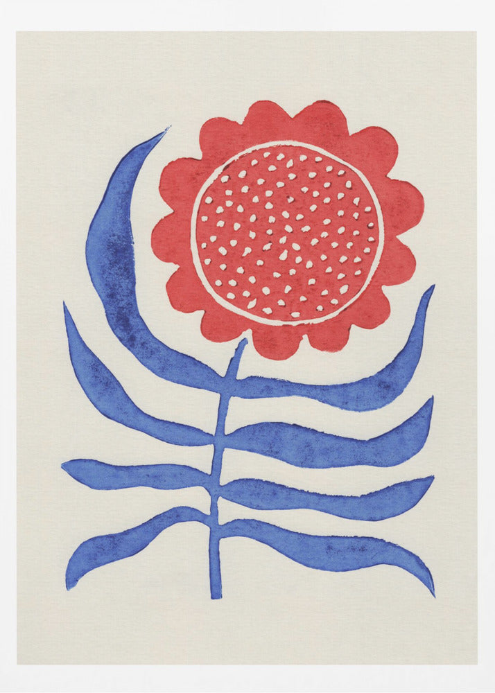 Red Flower / Lino Print | Poster