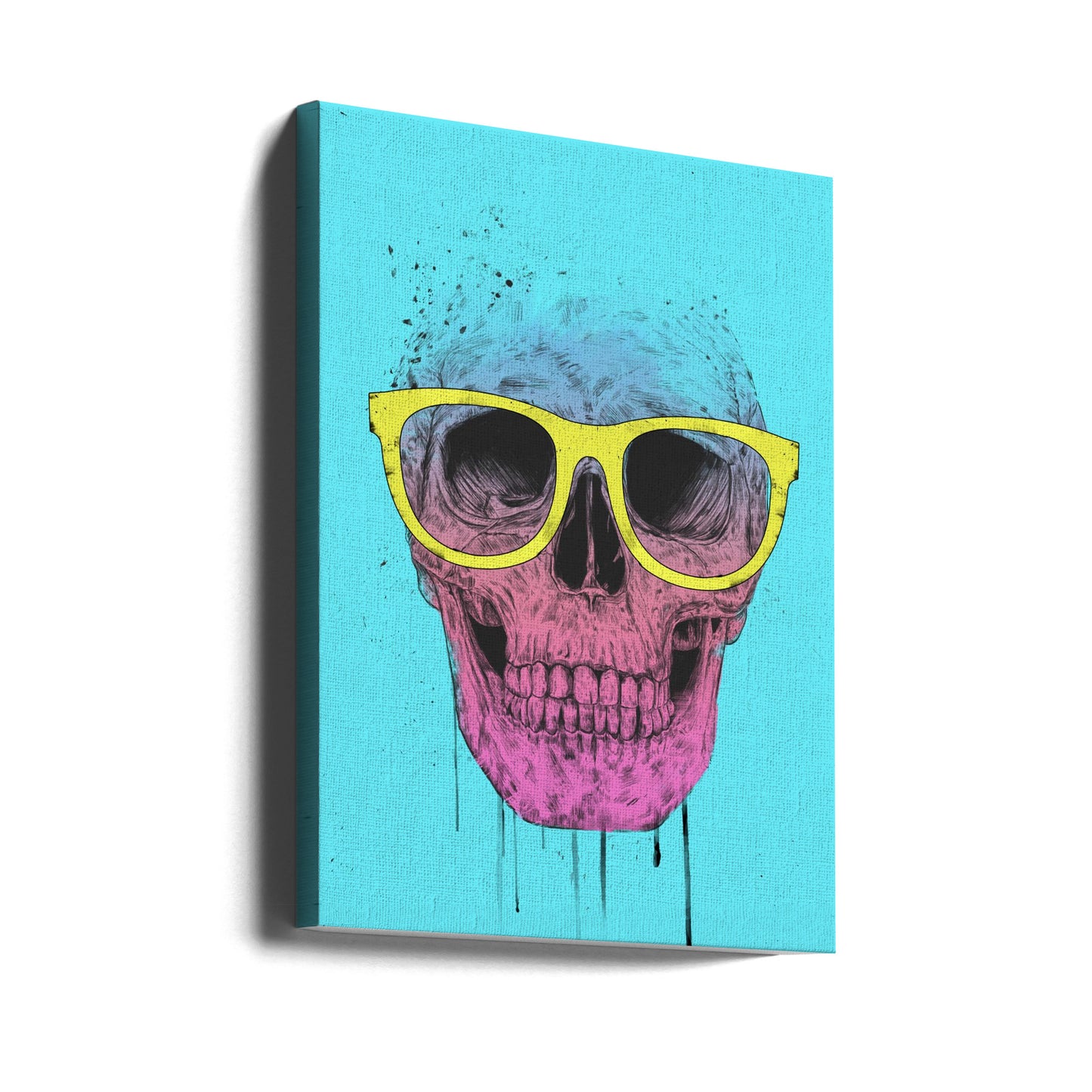 Calavera pop art con gafas | Impresiones en Lienzo