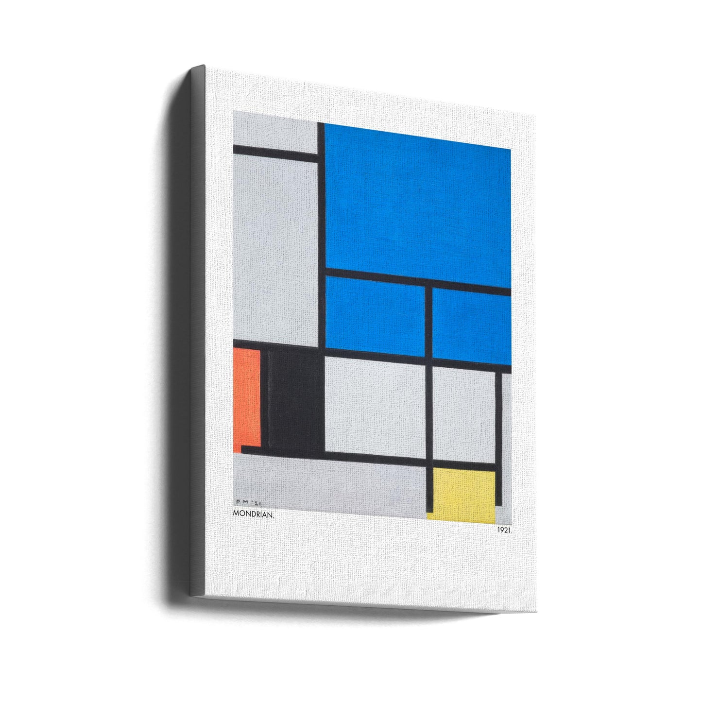 Composition with Large Blue Plane, Red, Black, Yellow, and Gray 1921 | Canvas