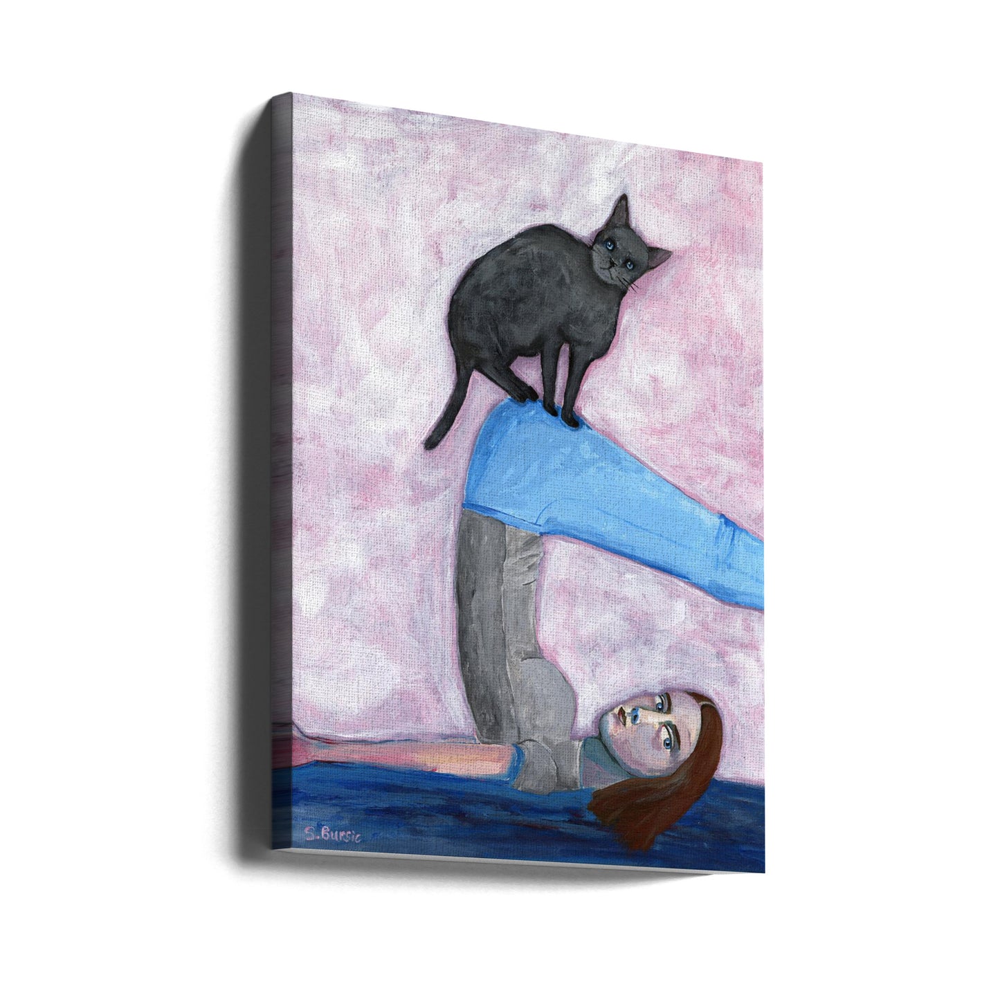 Yoga mit meiner Katze | Leinwand-Bilder