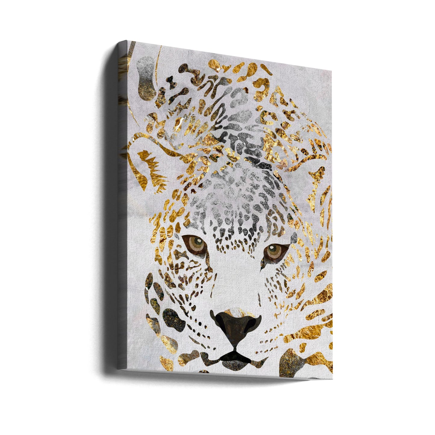 Jaguar dorado grunge | Impresiones en Lienzo