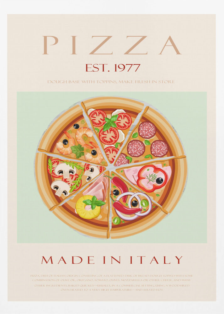 Pizza gegründet 1977 | Poster