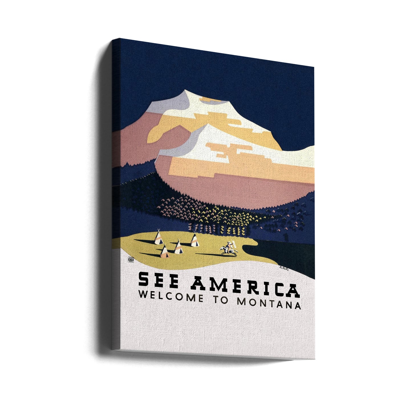 Se Amerika. Velkommen til Montana (1936) Rejse Plakater - Kunsttryk Af Richard Halls | Lærredsbilleder
