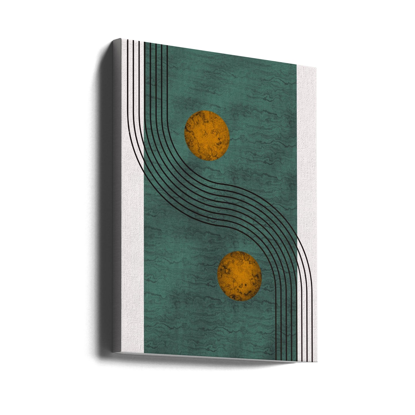 Aquamarine Marble With Golden Sphere | Canvas