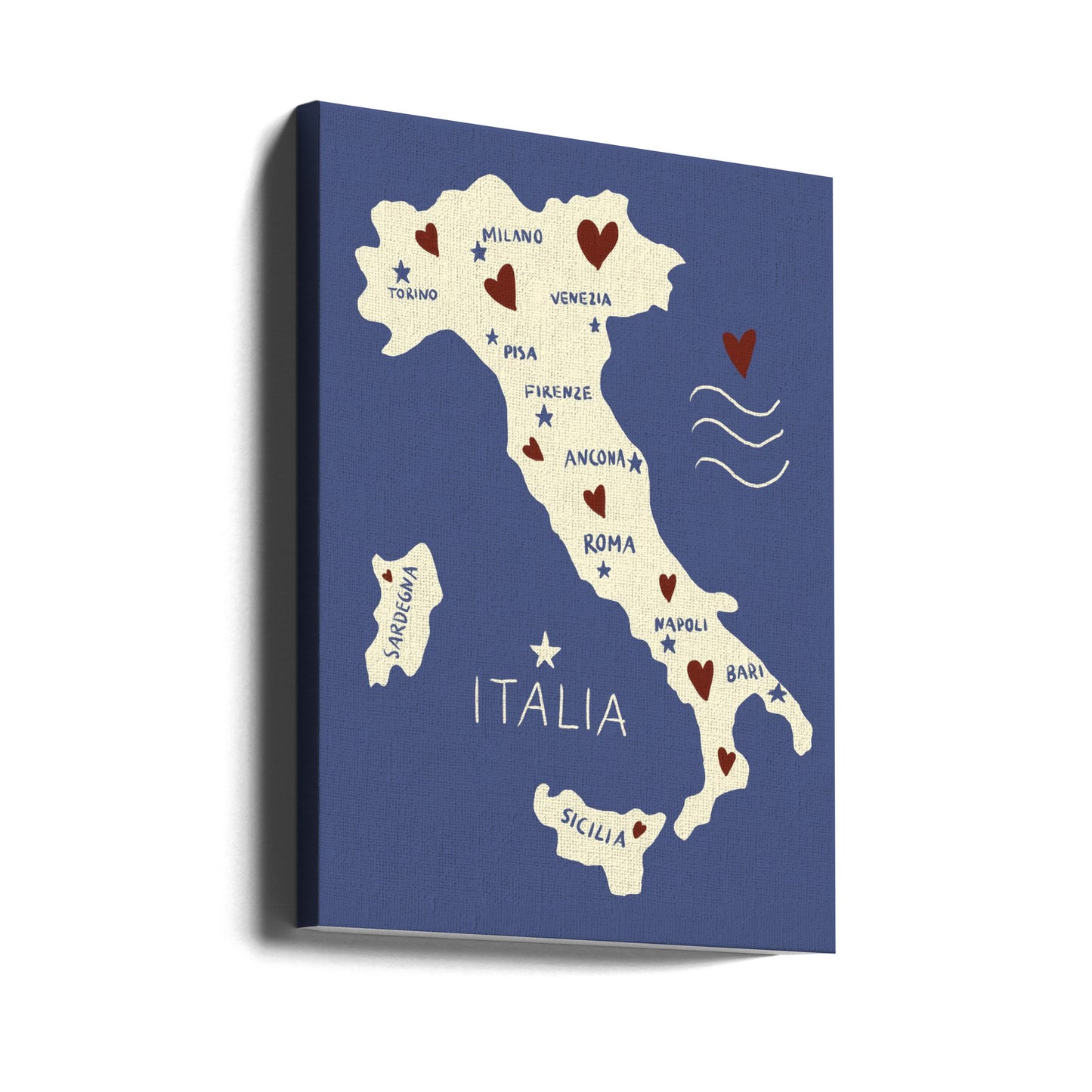 Italien Kort | Lærredsbilleder