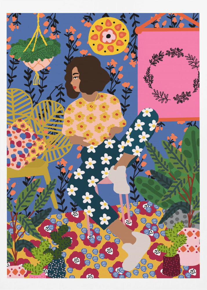 Floral Retreat Girl | Poster