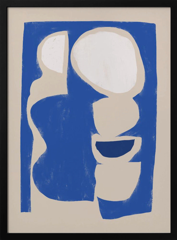 Organic shape cut out in blue | Poster