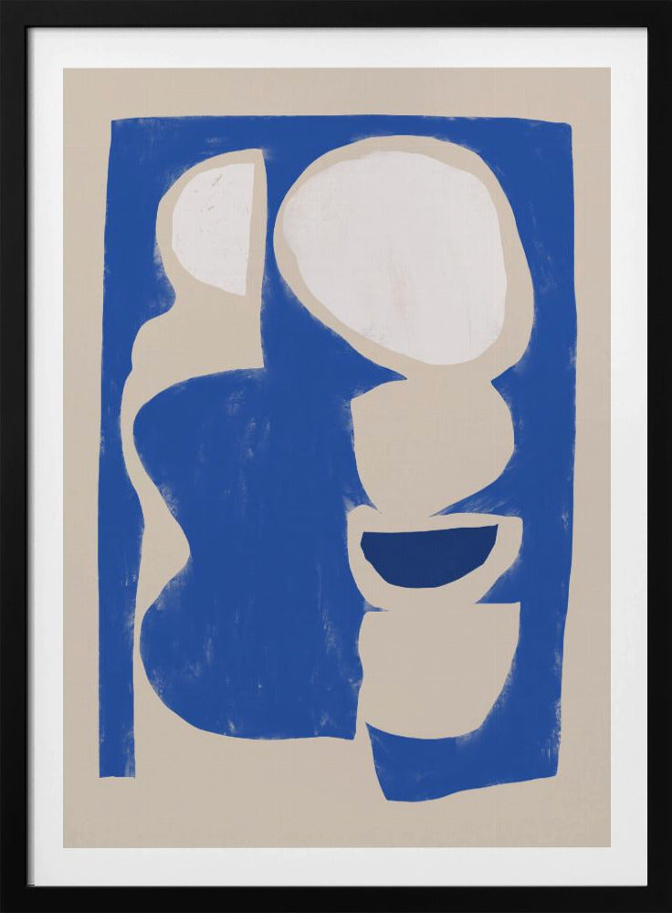 Organic shape cut out in blue | Poster