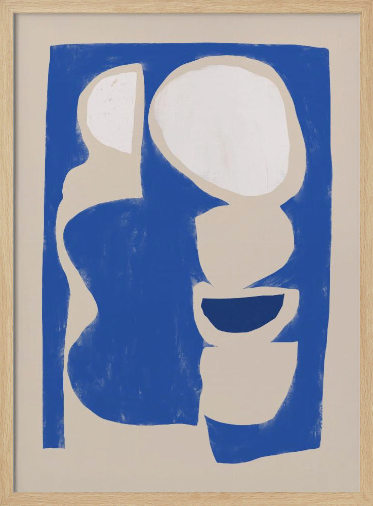 Organic shape cut out in blue | Poster