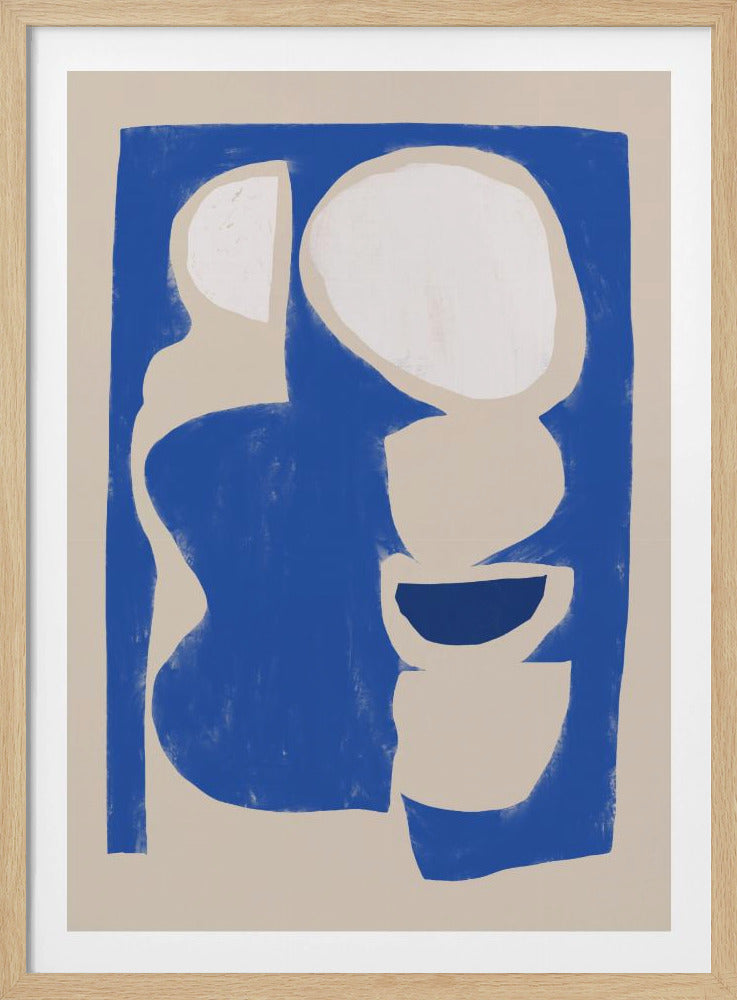 Organic shape cut out in blue | Poster