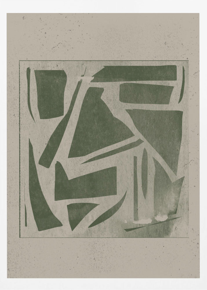 Grön geometrisk labyrint | Poster
