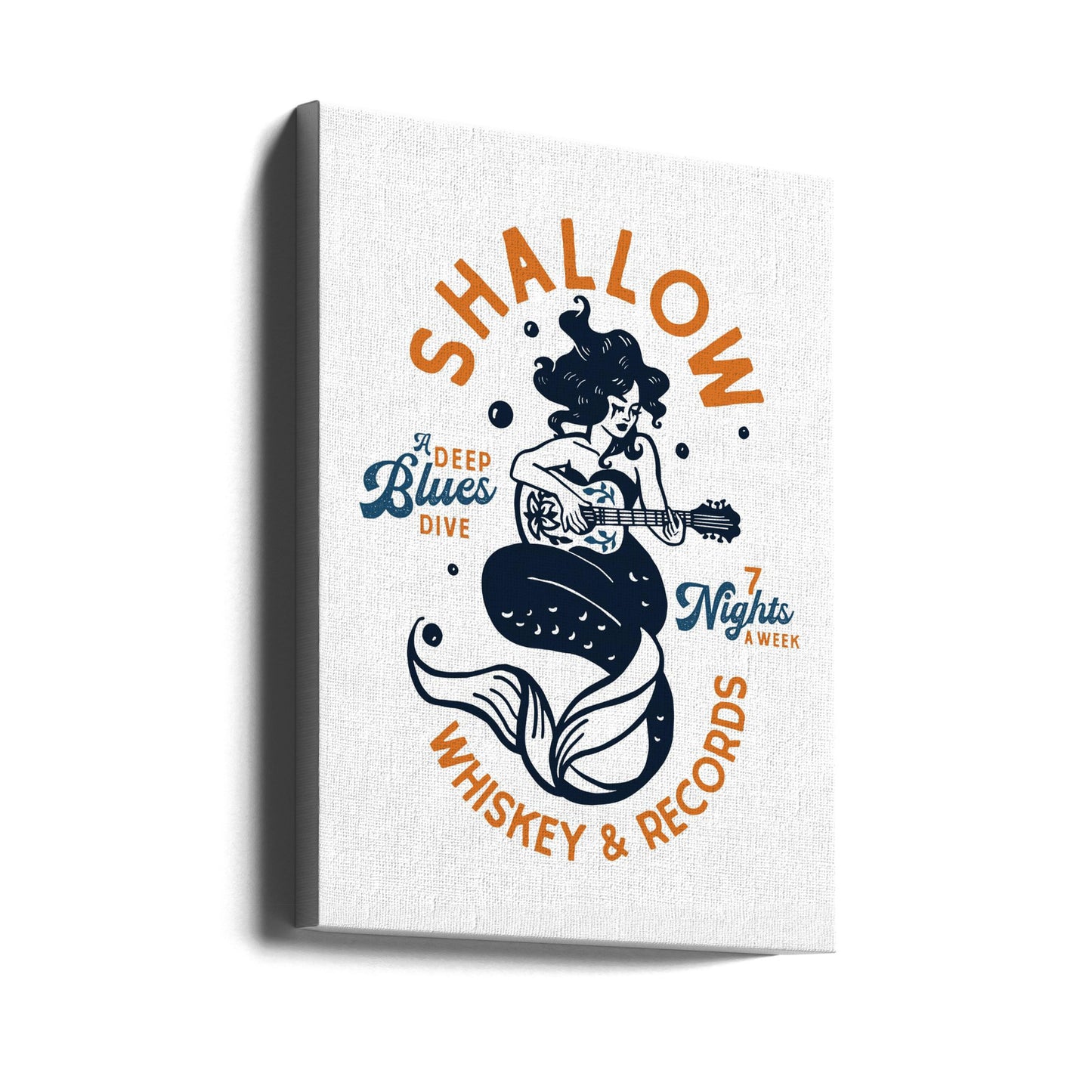 Shallow Whiskey & Records -kuplabaari Musiikki Merenneito | Canvastaulut