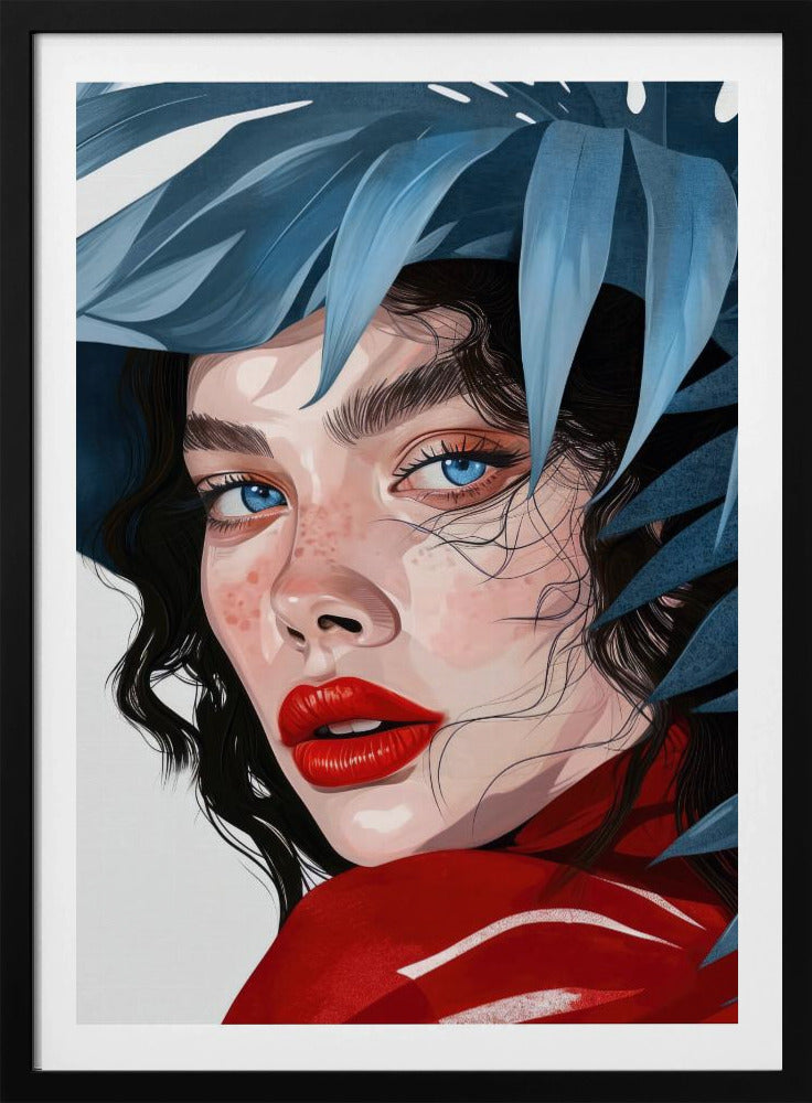 Woman With Blue Eyes portrait | Poster