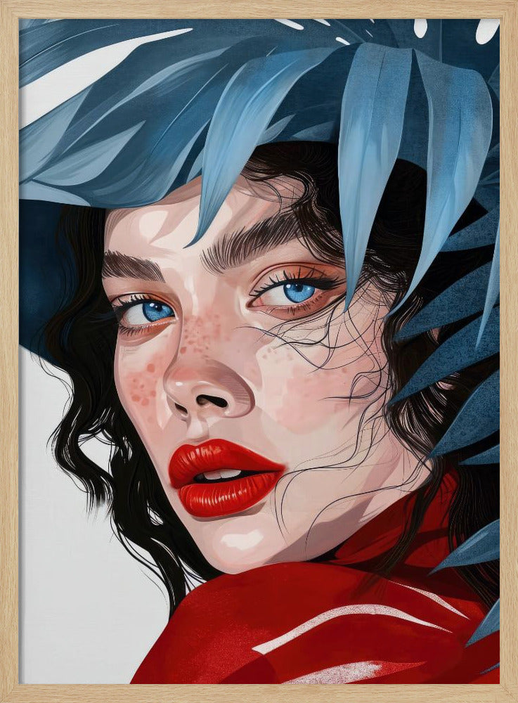 Woman With Blue Eyes portrait | Poster