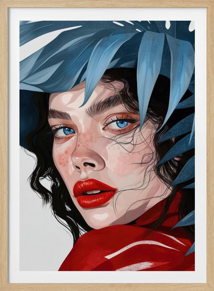 Woman With Blue Eyes portrait | Poster