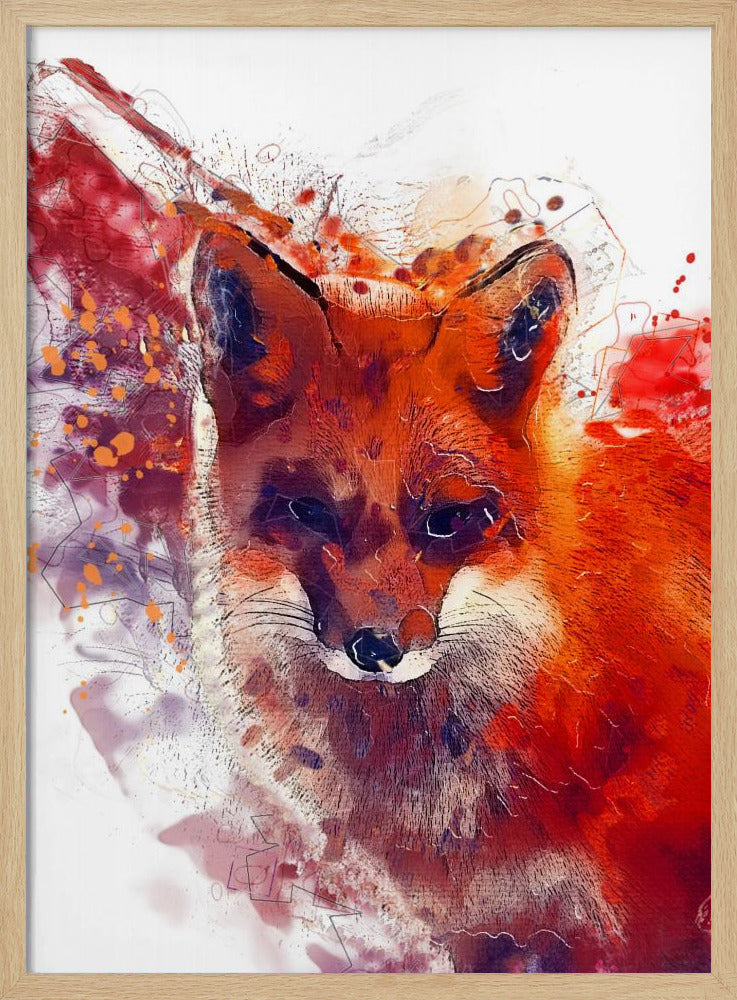 Animal Red Fox Watercolor Animal Art | Poster