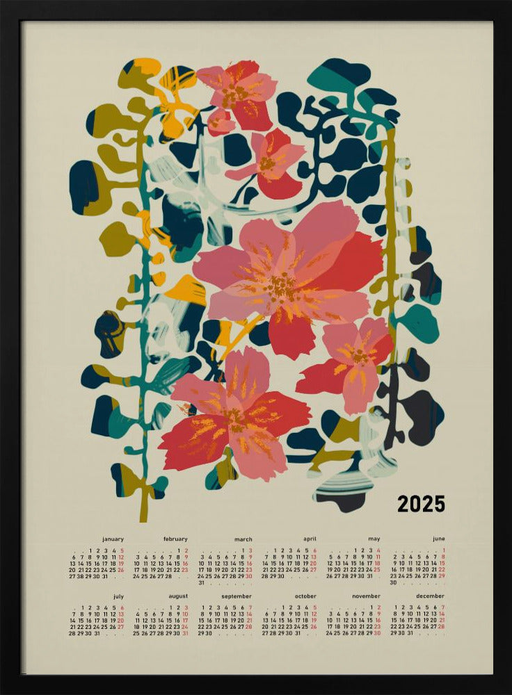 Calendar 2025 colorful orchid | Poster