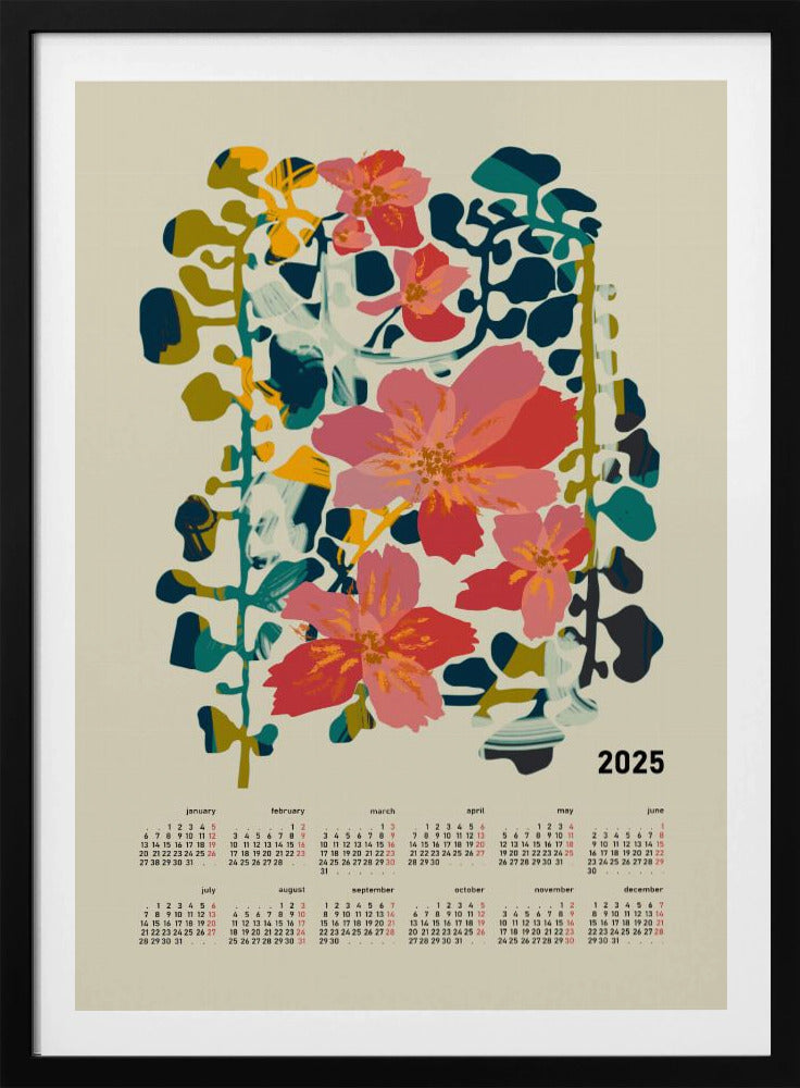Calendar 2025 colorful orchid | Poster