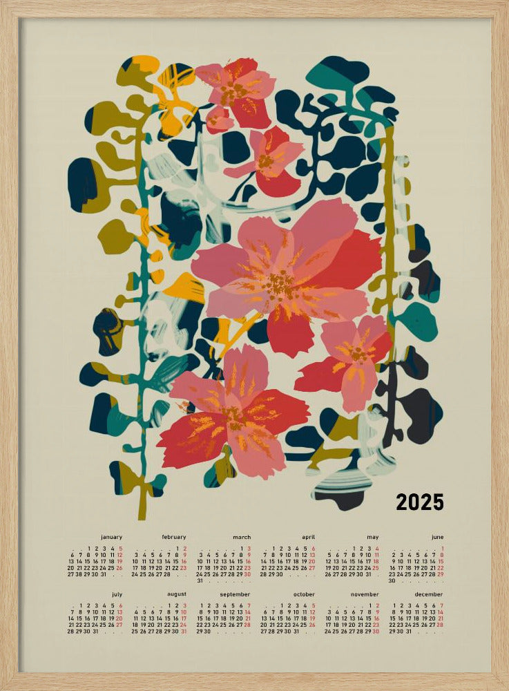 Calendar 2025 colorful orchid | Poster