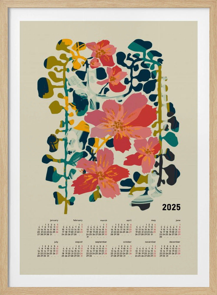 Calendar 2025 colorful orchid | Poster