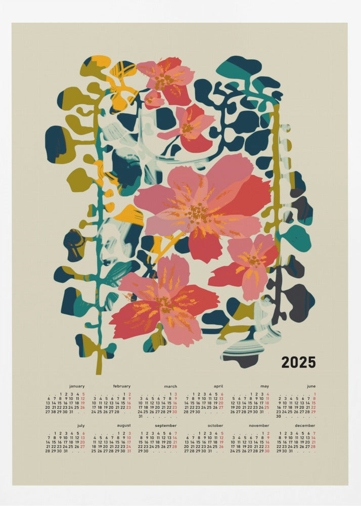 Calendar 2025 colorful orchid | Poster