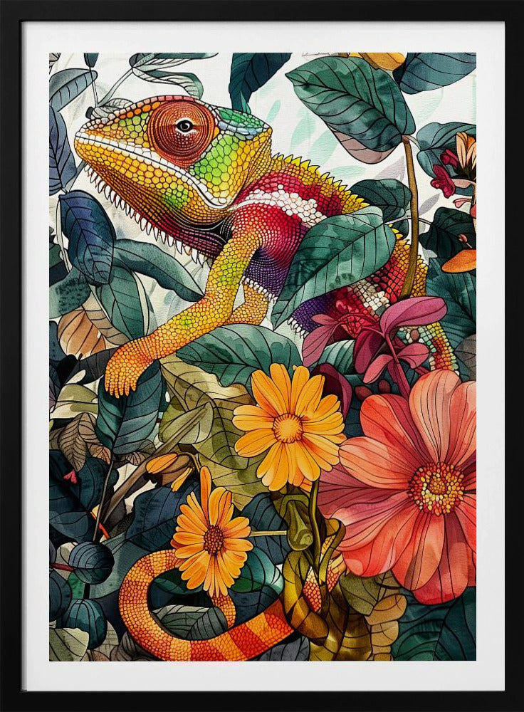 Chameleon watercolor animal art 2 | Poster