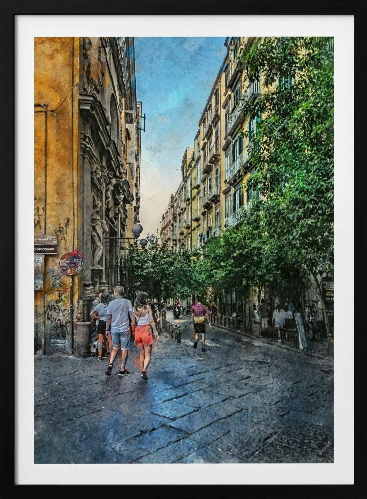 Naples City Watercolor Art Italy (5) | Poster