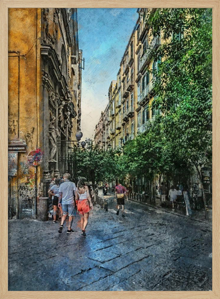 Naples City Watercolor Art Italy (5) | Poster