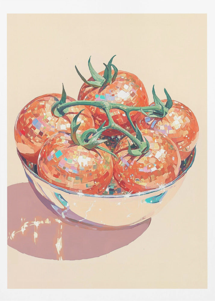 Disco Ball Tomatoes in a Bowl | Poster
