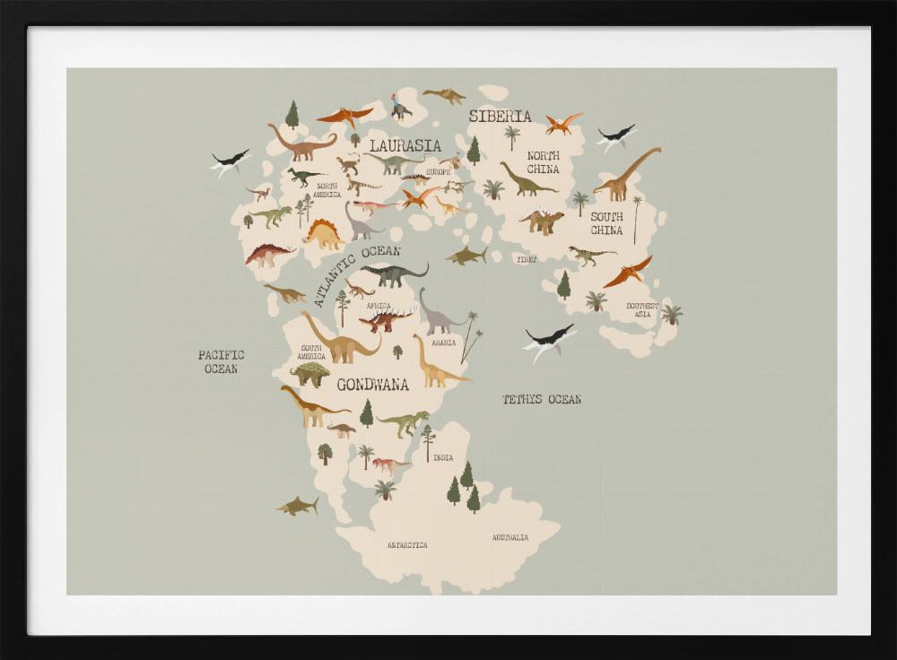 Prehistoric World Map | Poster