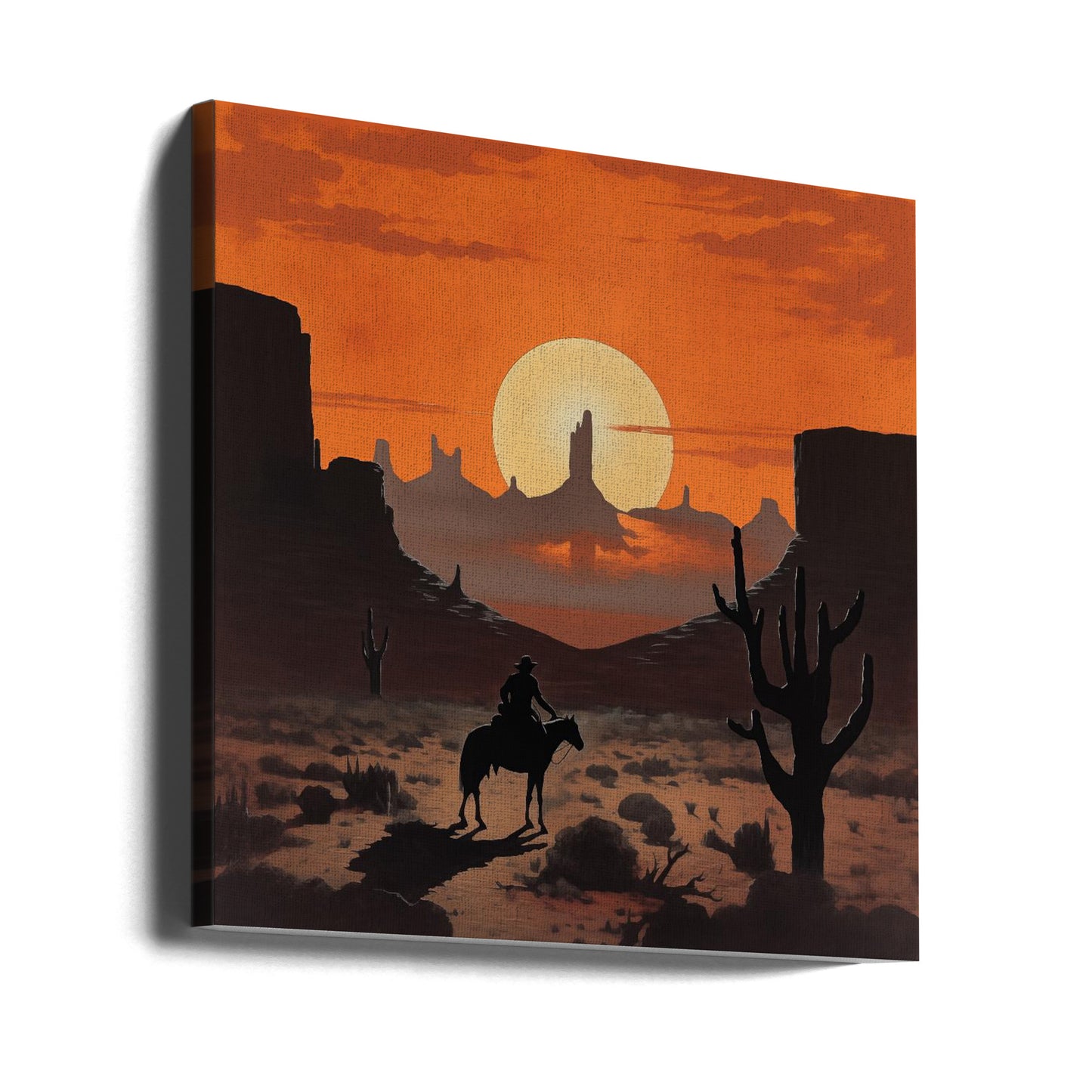 Sonnenuntergangs-Cowboy | Leinwand-Bilder