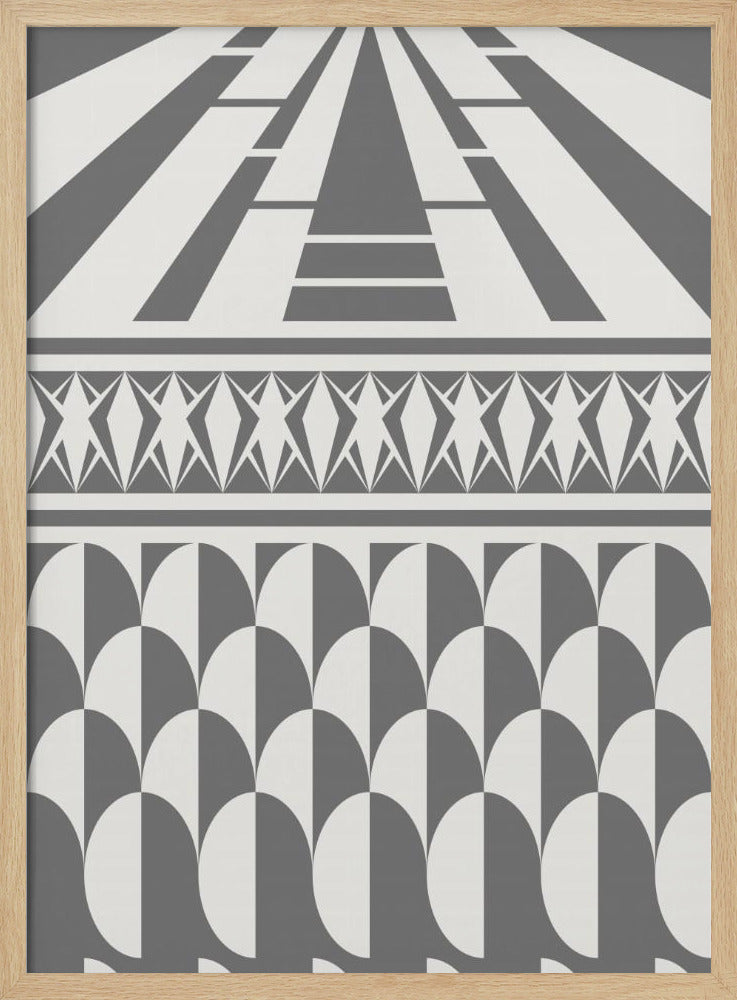 Minimalist art deco geometric grey | Poster