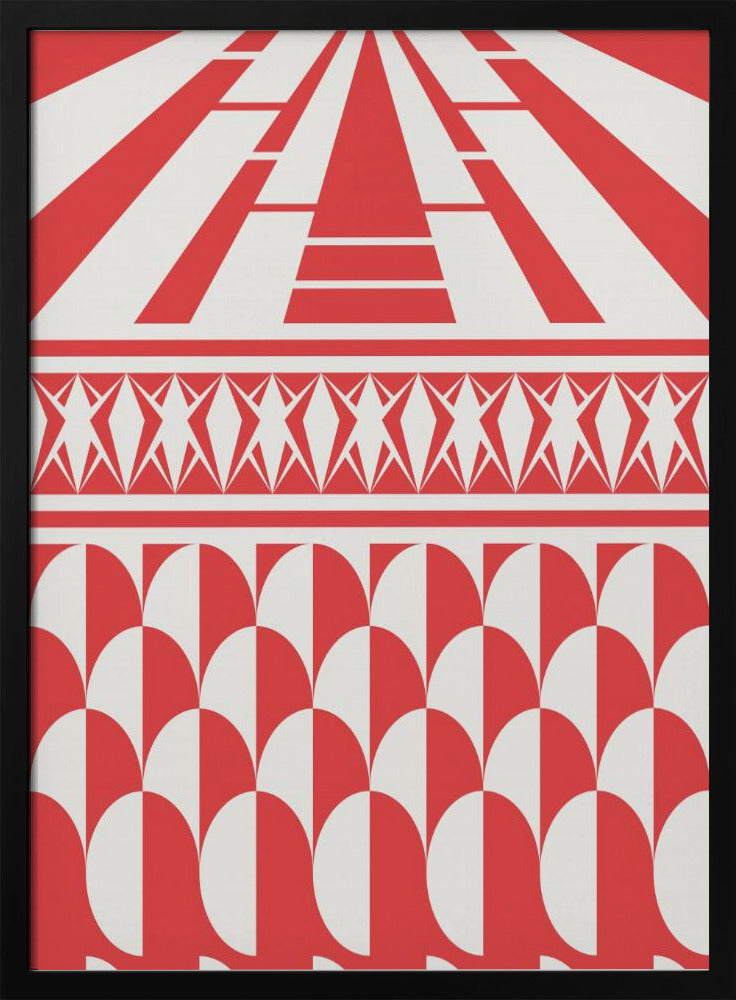 Minimalist art deco geometric red | Poster