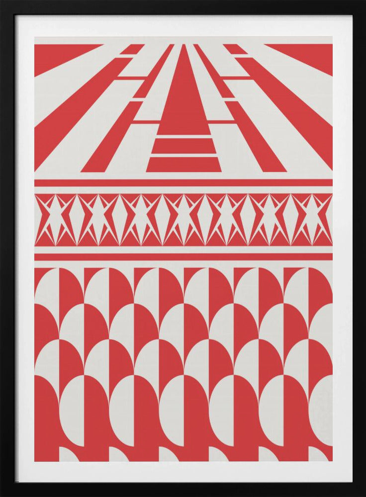 Minimalist art deco geometric red | Poster