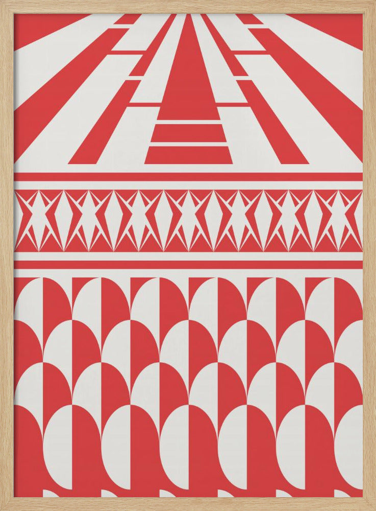 Minimalist art deco geometric red | Poster