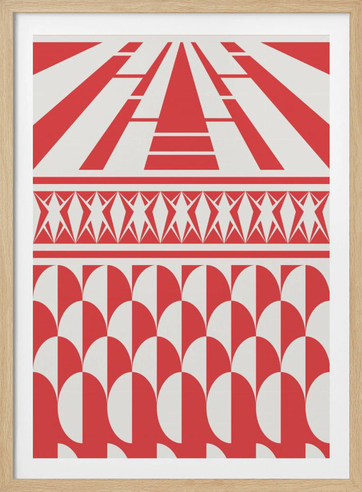 Minimalist art deco geometric red | Poster