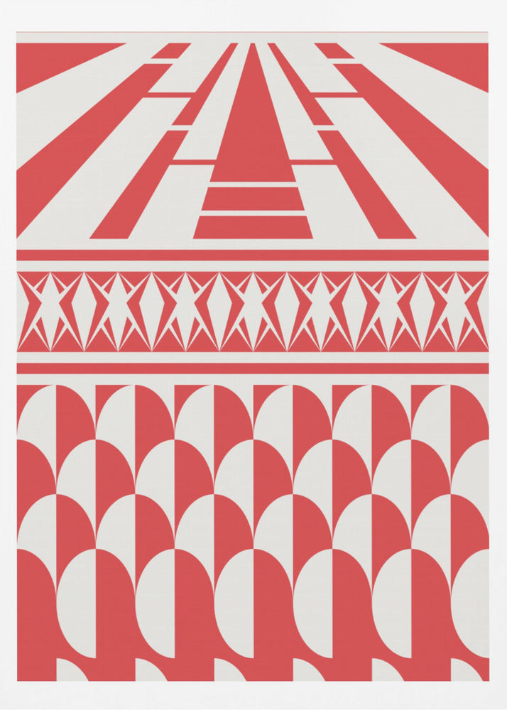 Minimalist art deco geometric red | Poster