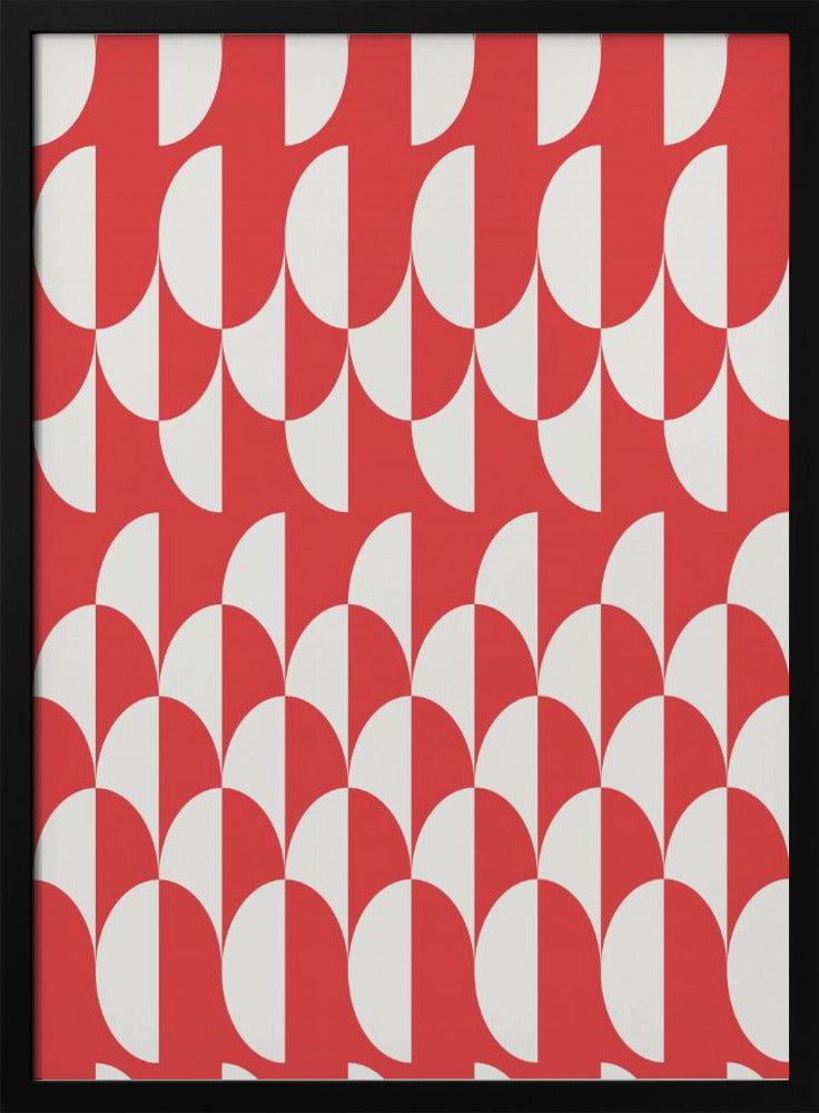 Minimalist art deco geometric arches red | Poster
