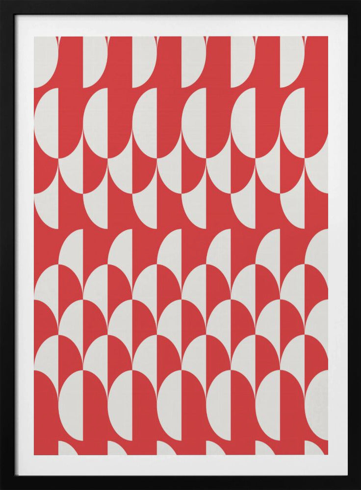 Minimalist art deco geometric arches red | Poster