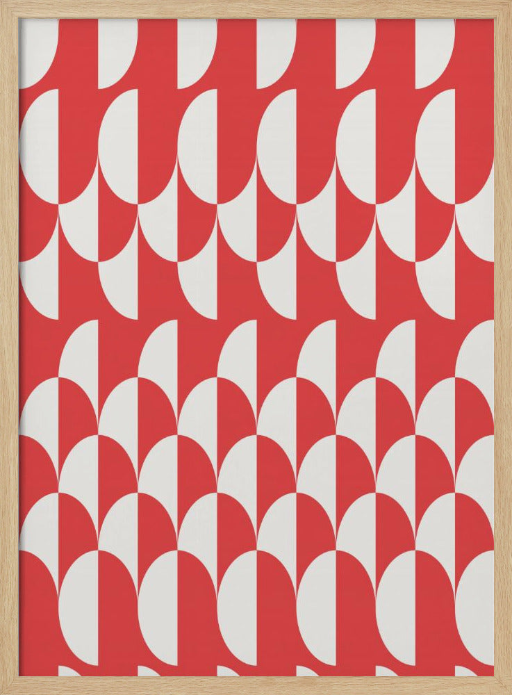 Minimalist art deco geometric arches red | Poster