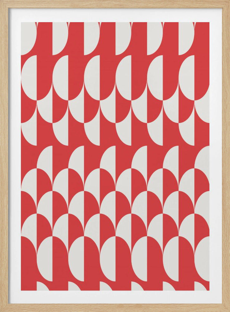 Minimalist art deco geometric arches red | Poster