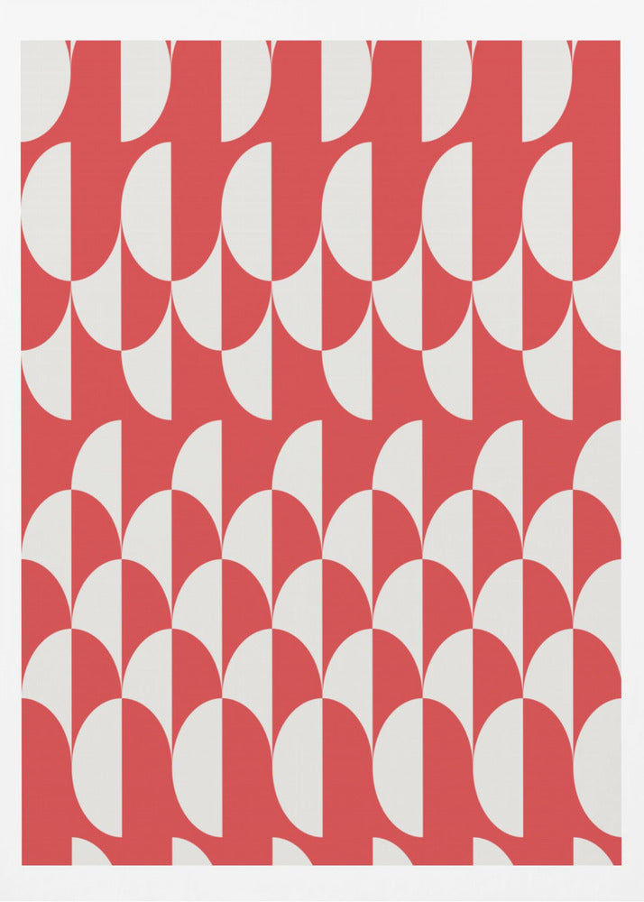 Minimalist art deco geometric arches red | Poster