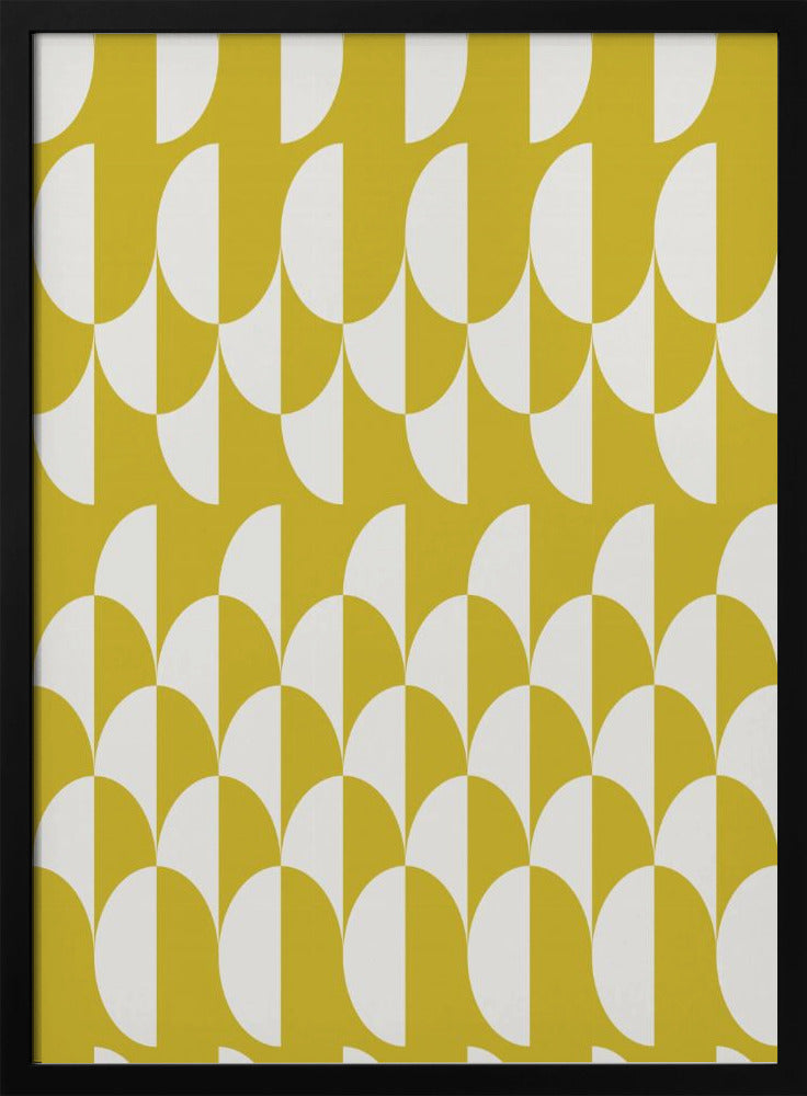 Minimalist art deco geometric arches yellow | Poster