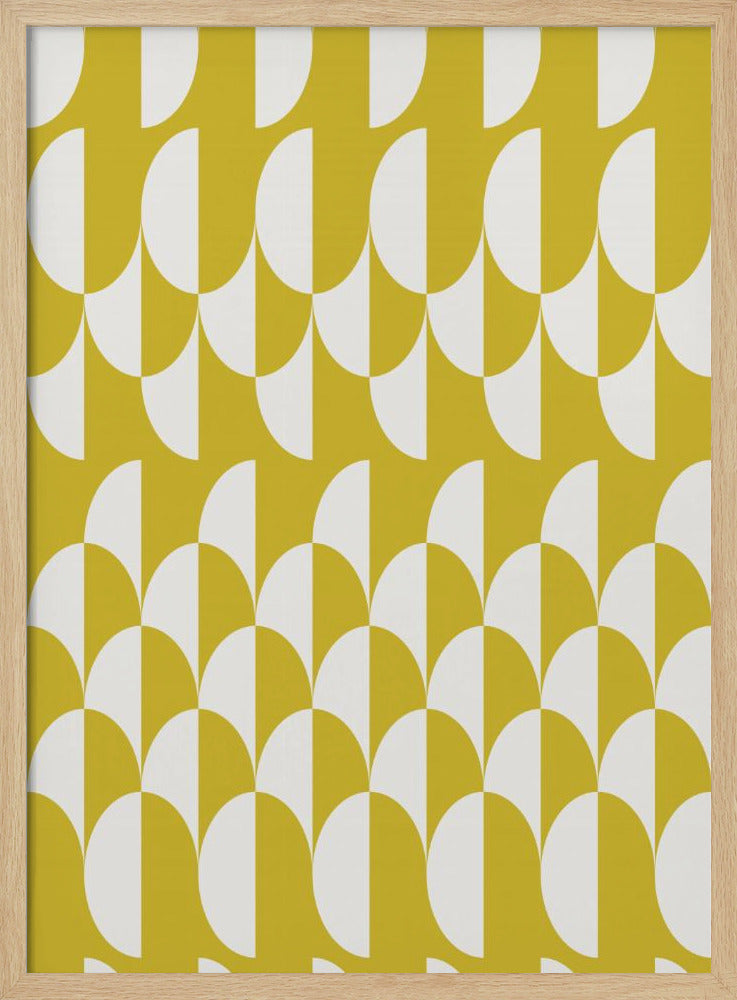 Minimalist art deco geometric arches yellow | Poster
