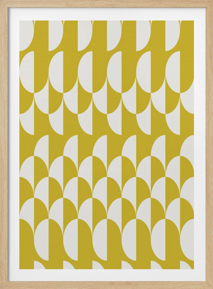 Minimalist art deco geometric arches yellow | Poster