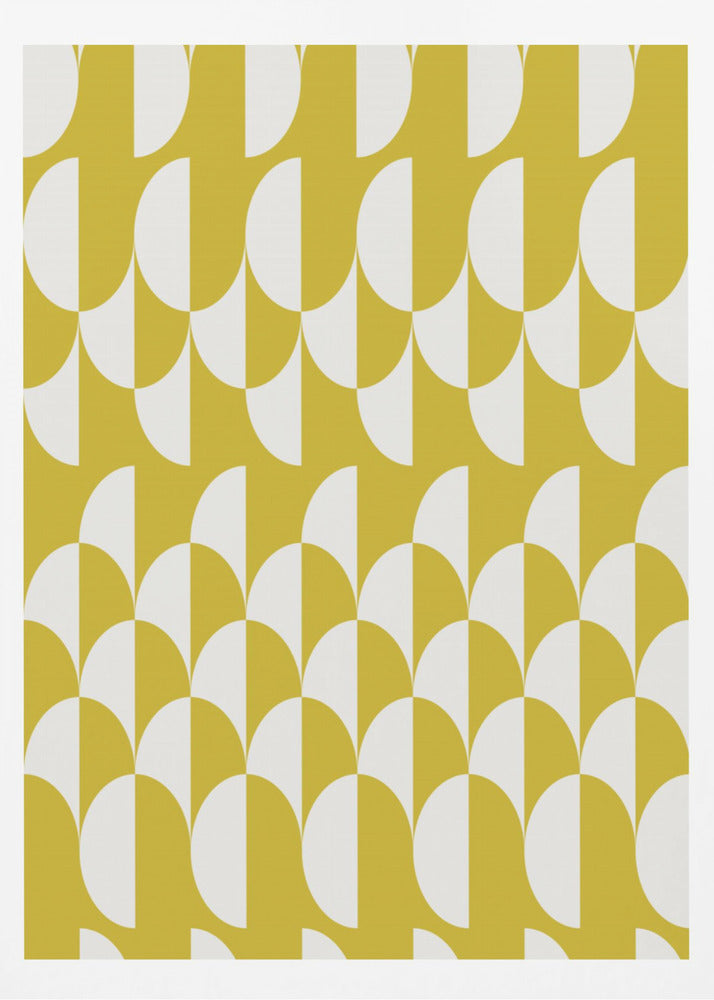 Minimalist art deco geometric arches yellow | Poster
